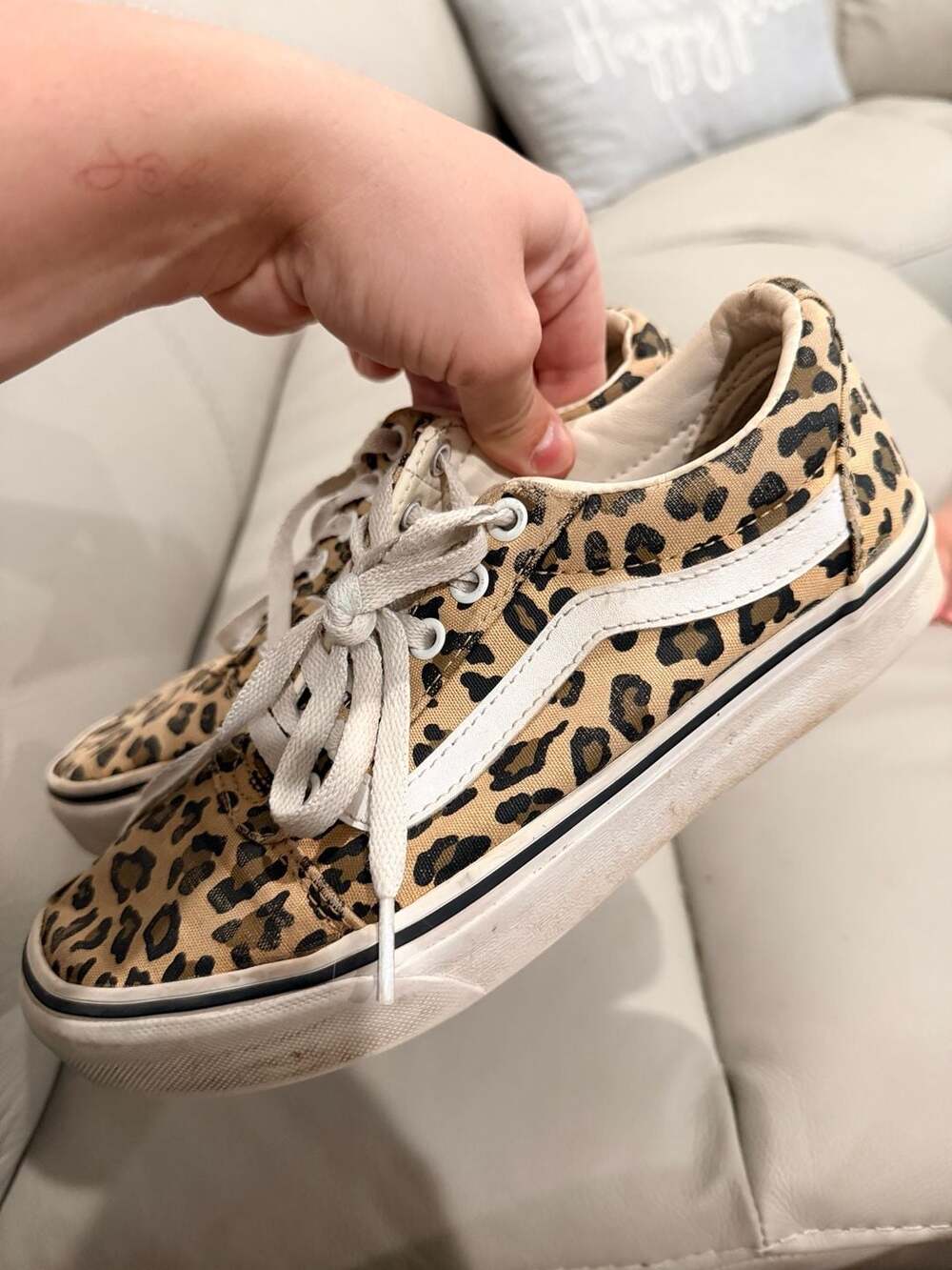 Vans Off The Wall Leopard Print White Women's Sneakers Size 7.0
